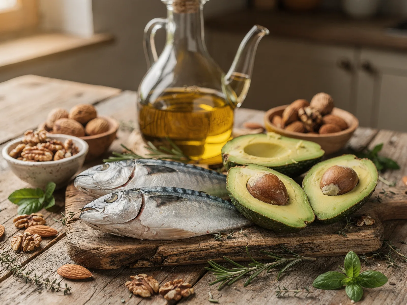 Tłuszcze obniżające cholesterol na diecie ketogenicznej: oliwa, orzechy włoskie i tłusta ryba