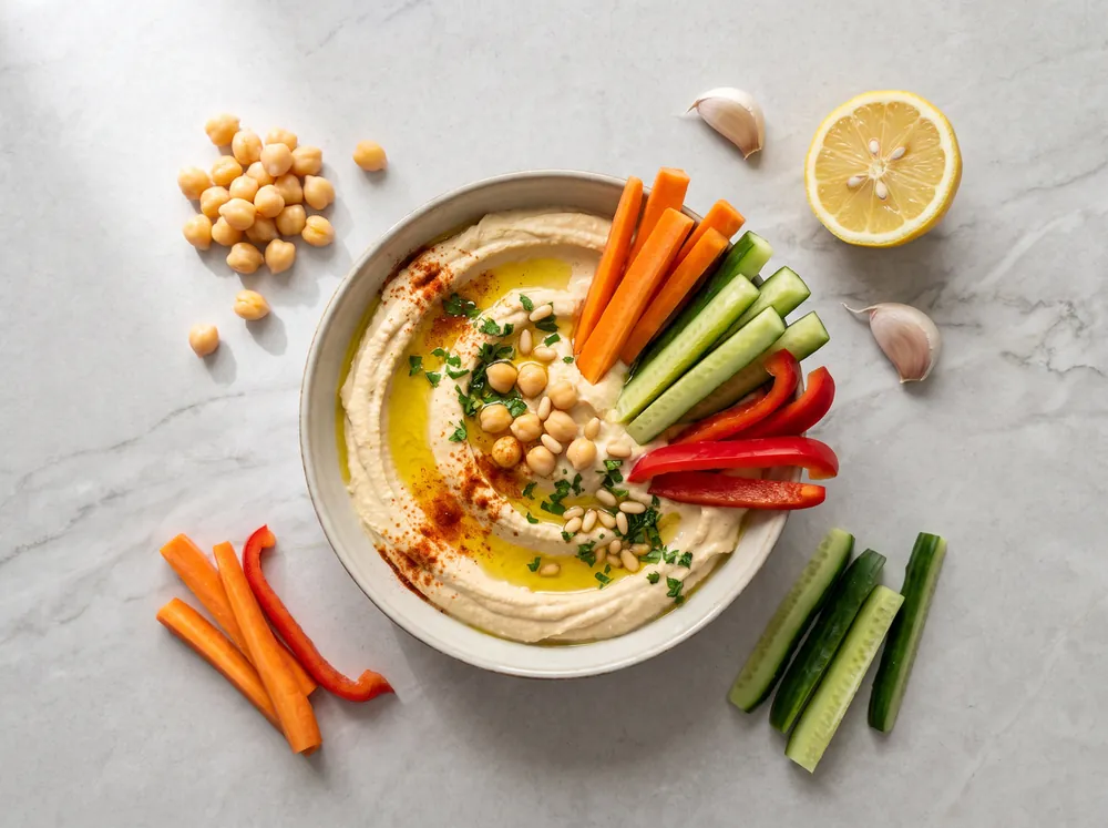Hummus po polsku z warzywami