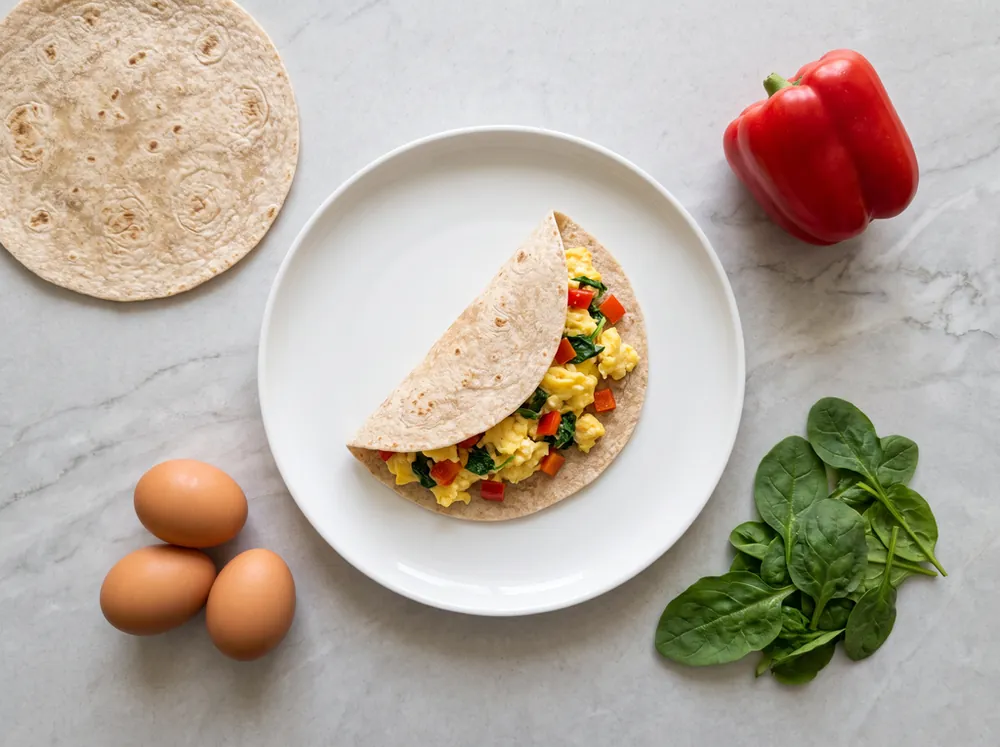 Tortilla z jajkiem i warzywami